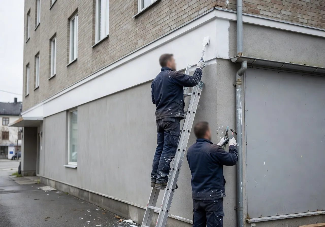 Utvendig vedlikehold av et næringsbygg